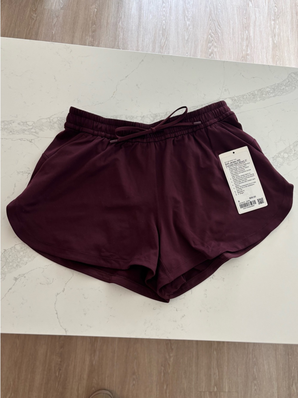 lululemon athletica Soft Jersey MR Curved-Hem Short 3” - Garnet